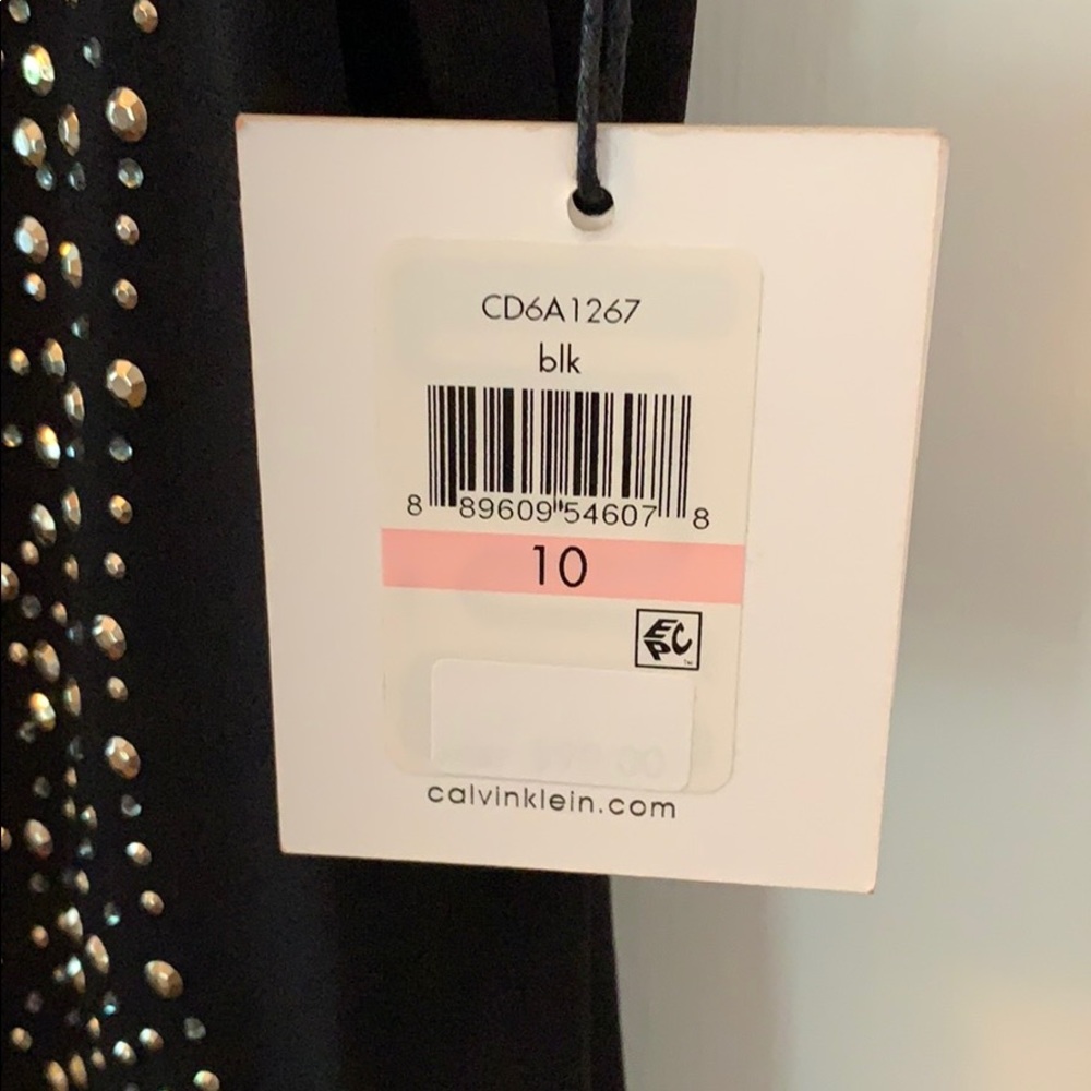 NEW Y2K Calvin Klein Black Dress with Bling 10 Bodycon - Picture 6 of 8